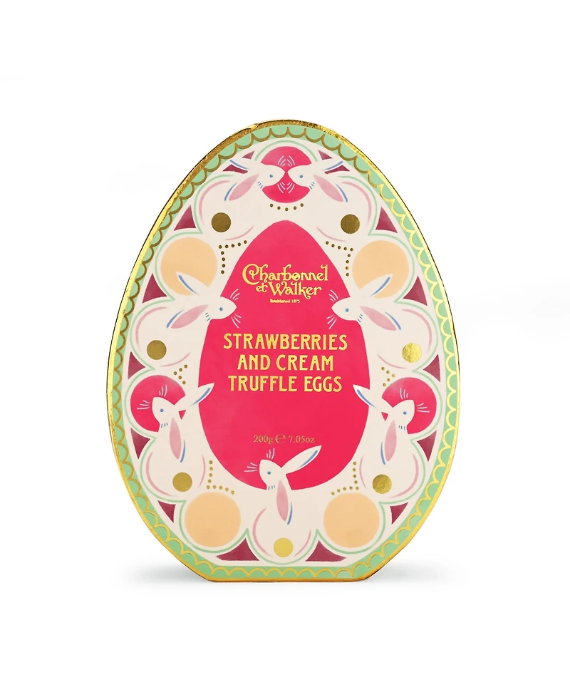 Charbonnel et Walker Easter Strawberries Cream Egg shaped Truffles, 17-Pc.