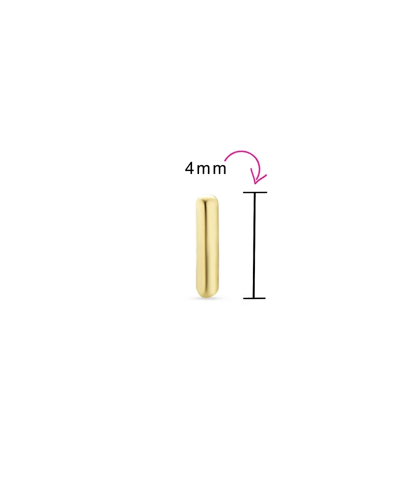 Bling Jewelry Abc Minimalist Yellow 14K Gold Capital Block Alphabet Letter Initial Stud Earrings Safety Ball Screwback Posts