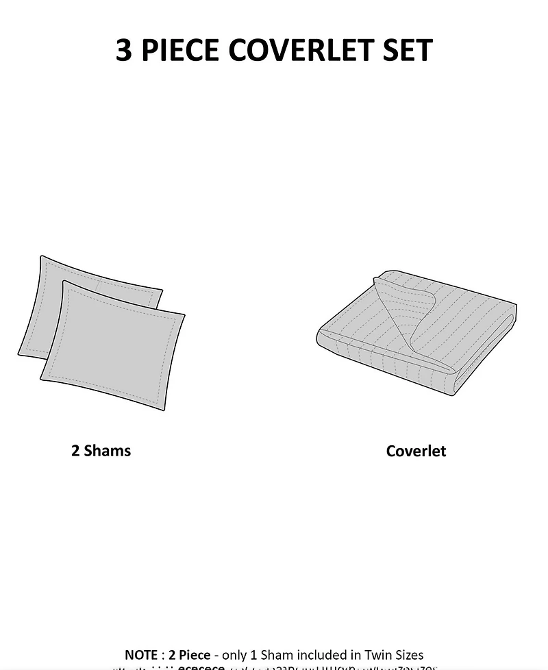 Madison Park Keaton Quilted 3-Pc. Quilt Set, King/California King