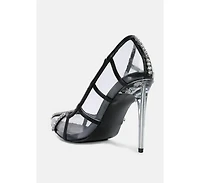 Diamante Clear Stiletto Heel Pumps