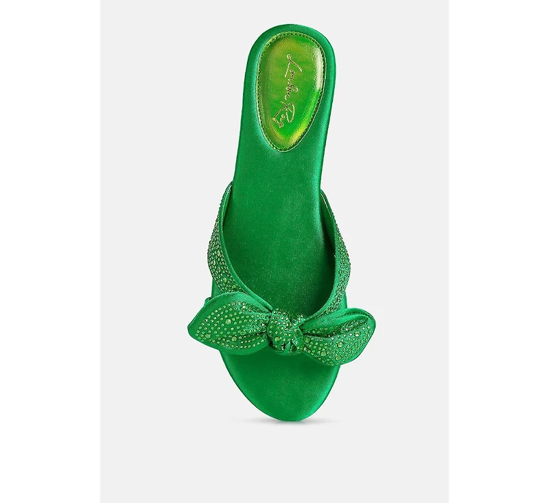 fleurette bow flat sandals