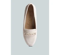 Abeera Chain Embellished Loafers