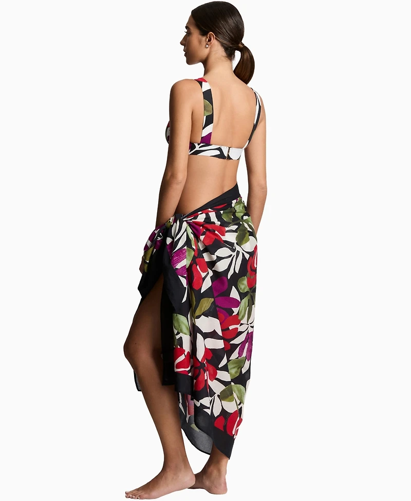 Lauren Ralph Lauren Women's Printed Border Swim Pareo Cover-Up Skirt