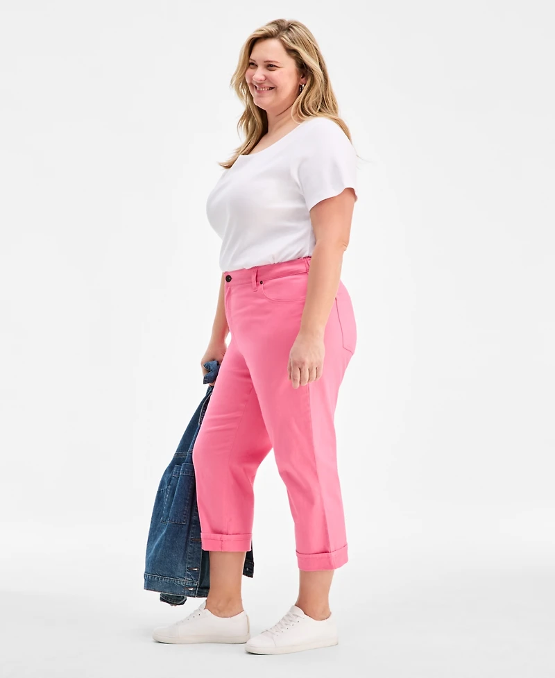 Style & Co Plus Curvy Roll-Cuff Capri Jeans, Created for Macy's