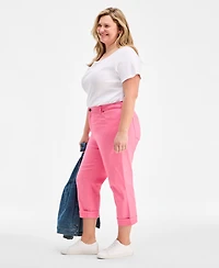 Style & Co Plus Curvy Roll-Cuff Capri Jeans, Created for Macy's