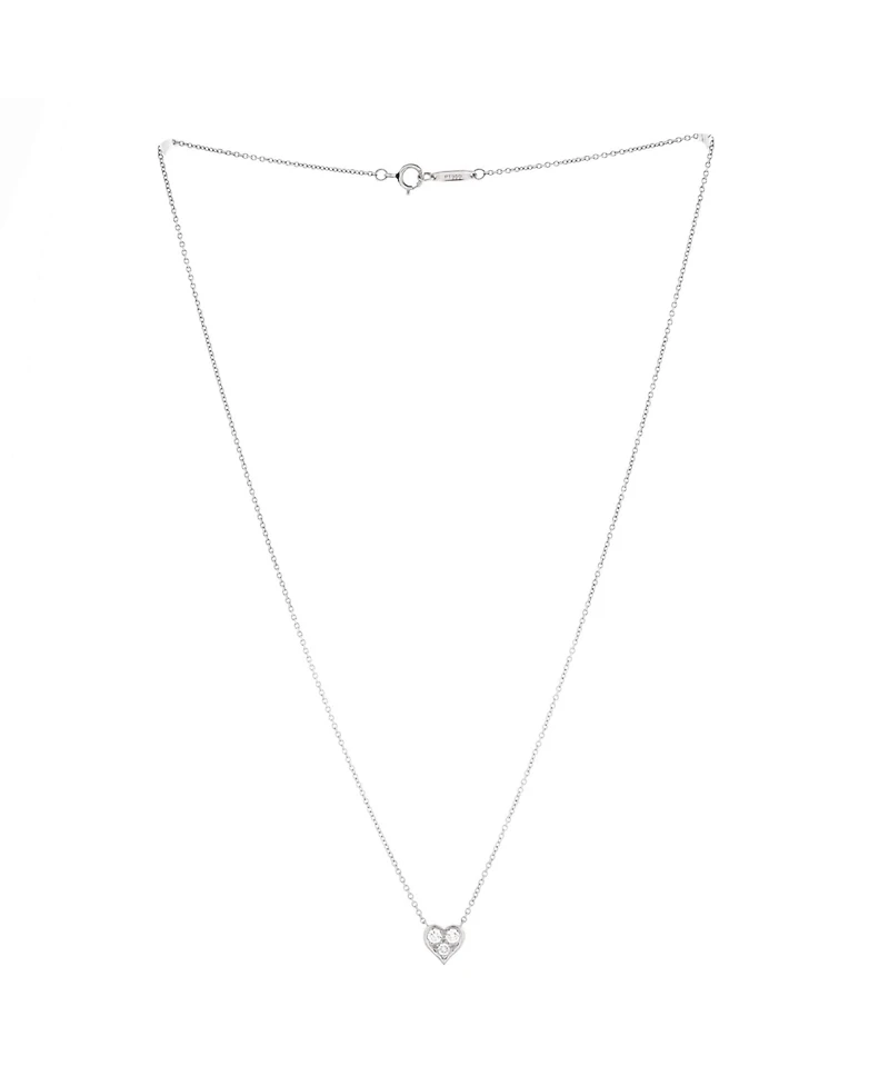 Pre-Owned Tiffany & Co Heart 3 Diamond Pendant Necklace