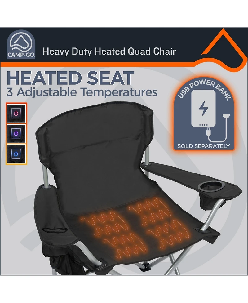Camp & Go 3 x 2 ft Moss Heavy Duty Heated Quad Chair