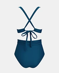 Cupshe Women's High Waisted Ruched Lined Bikini Set