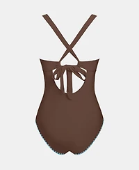 Cupshe Women's Cross Back Scoop One Piece Swimsuit