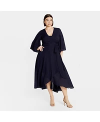 City Chic Women's Kira Ruffle Wrap Maxi Dress