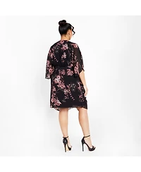 City Chic Women's Bold Blossom Wrap Dress