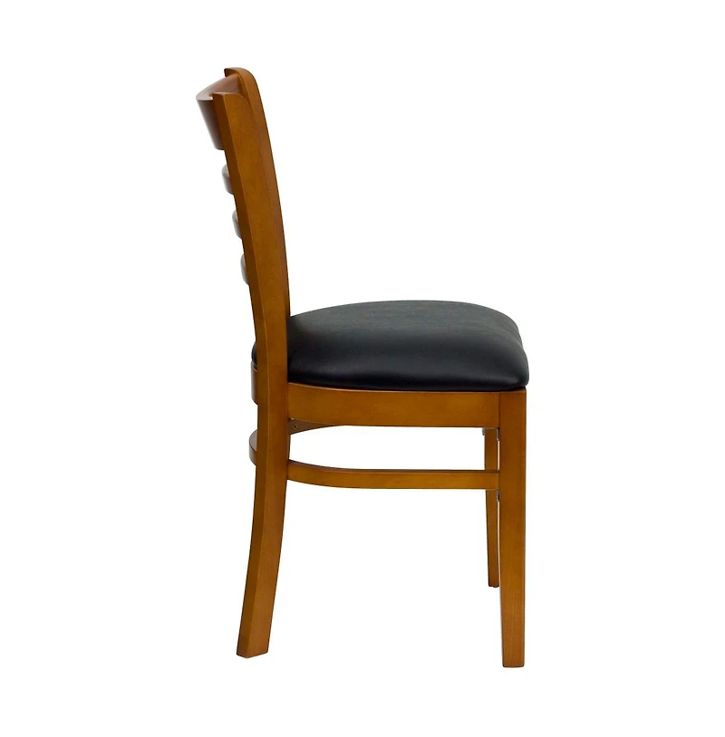 Emma+Oliver 2 Pack Ladder Back Wooden Restaurant Chair