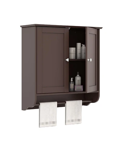 Volenca Wall-Mount Bathroom Medicine Cabinet with Storage and Towel Bar