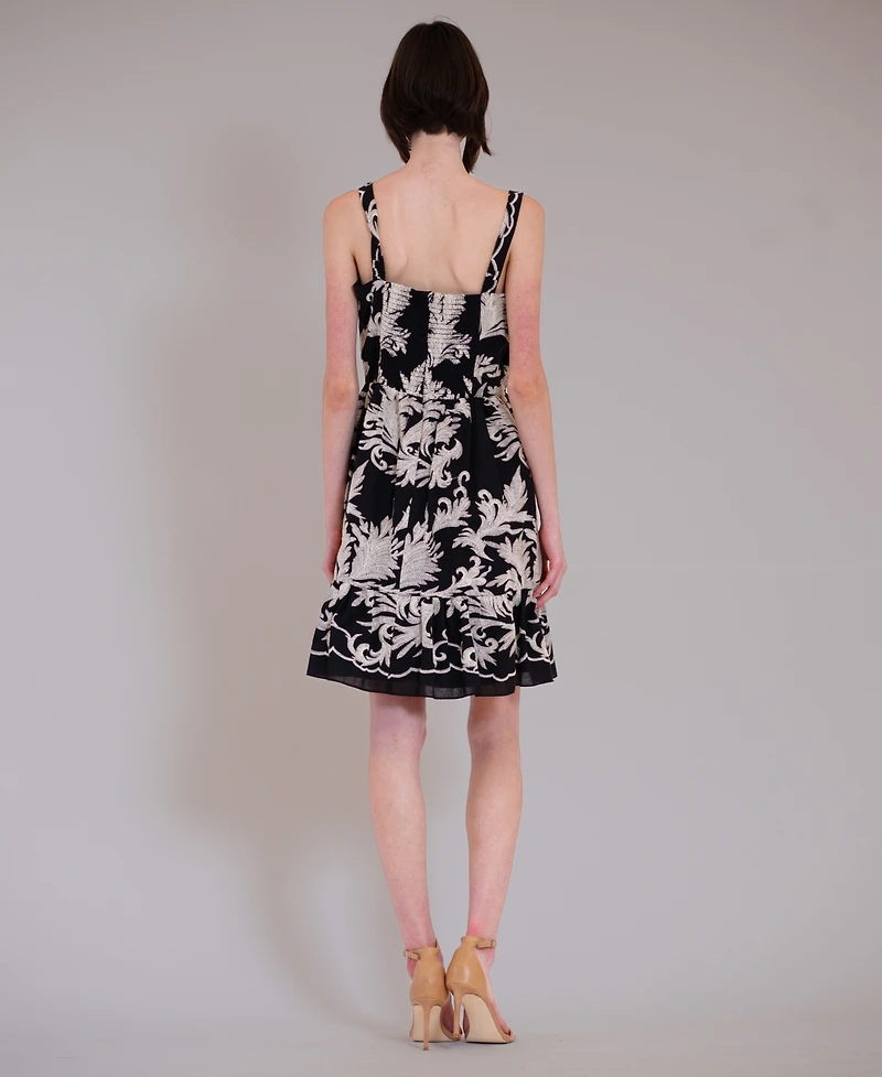 julia jordan Women's Sleeveless Square Neck Short Dress