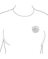 Bling Jewelry Large Fashion Statement Rose Flower Brooch Pin with Sparkling Crystals Silver Tone