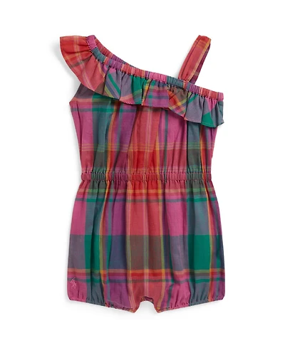 Polo Ralph Lauren Baby Girls' Plaid Ruffled Shortall