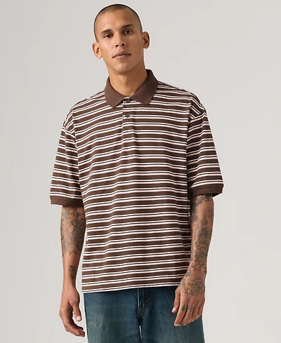Levi's Men's Boxy Striped Collared Polo Shirt