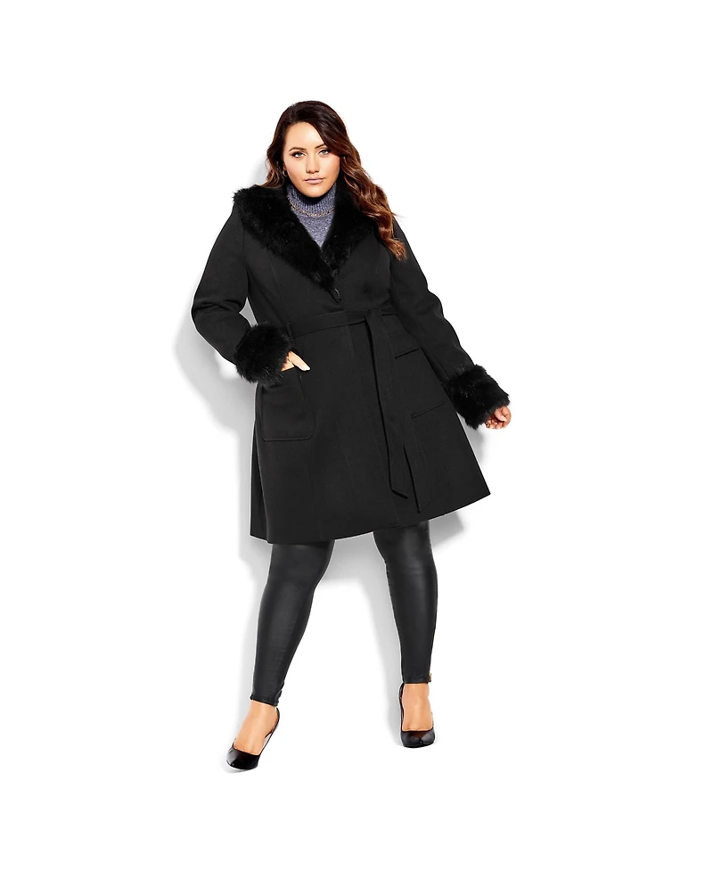 City Chic Women's Make Me Blush Coat