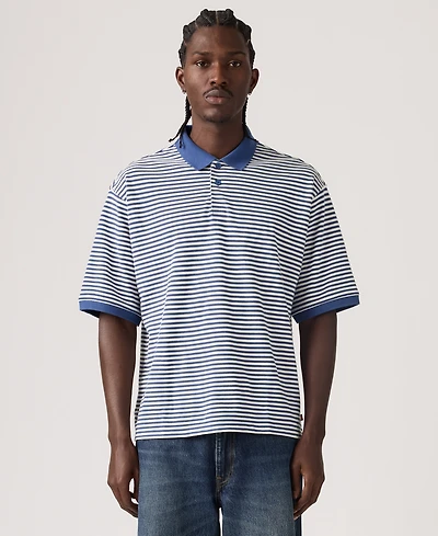 Levi's Men's Boxy Striped Collared Polo Shirt