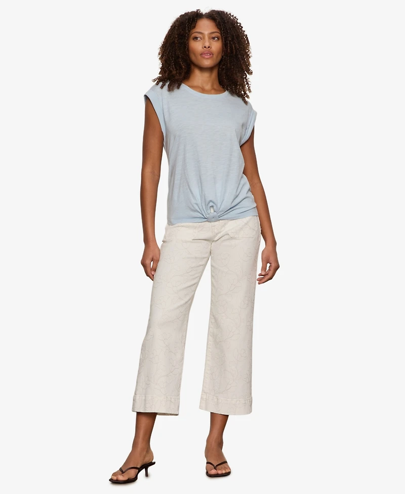 Sanctuary Women's Knot-Front Crewneck Muscle Tee