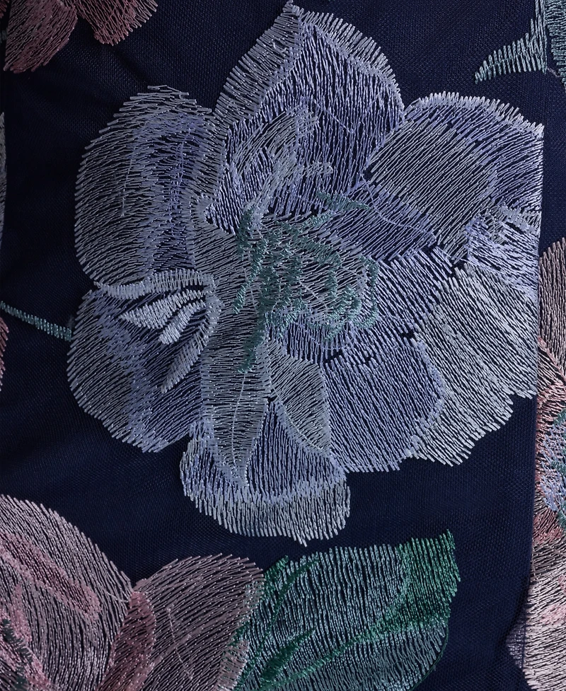 Bcbg Women's Embroidered Boat Neck Mini Dress