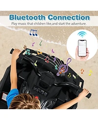 Mecale 24V Kids Ride on Electric Atv Quad Car with Realistic Sounds and Led Lights-Black