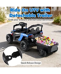 Mecale 12V Battery Powered Ride On Tractor with Parent Remote Control-Black