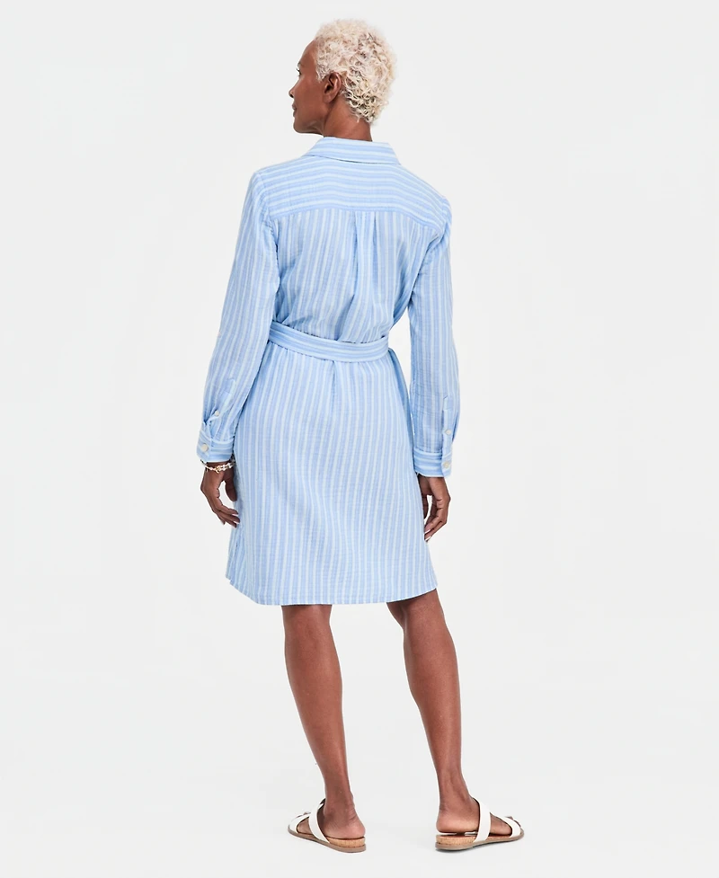 Style & Co Petite Long-Sleeve Collared Woven Dress, Macy's Exclusive
