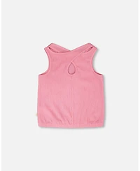 Deux par Big Girls Crinkle Jersey Tank Top Pink