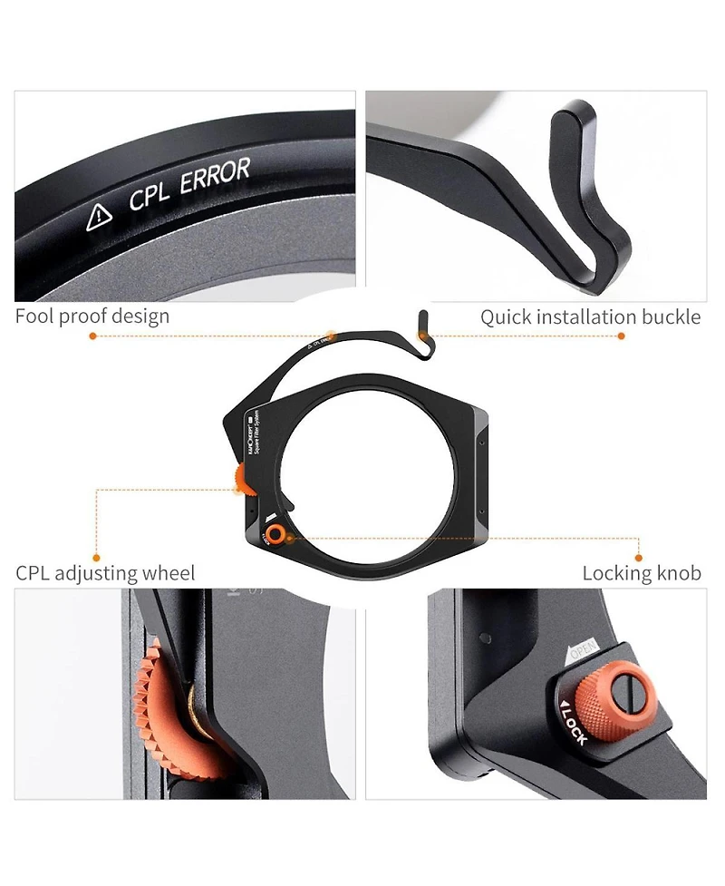 KandF Concept X Pro Square Filter Holder System with Cpl, ND8, ND64, ND1000