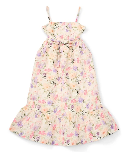 CeCe Girls' 7-16 Self-Tie Waist Maxi Dress