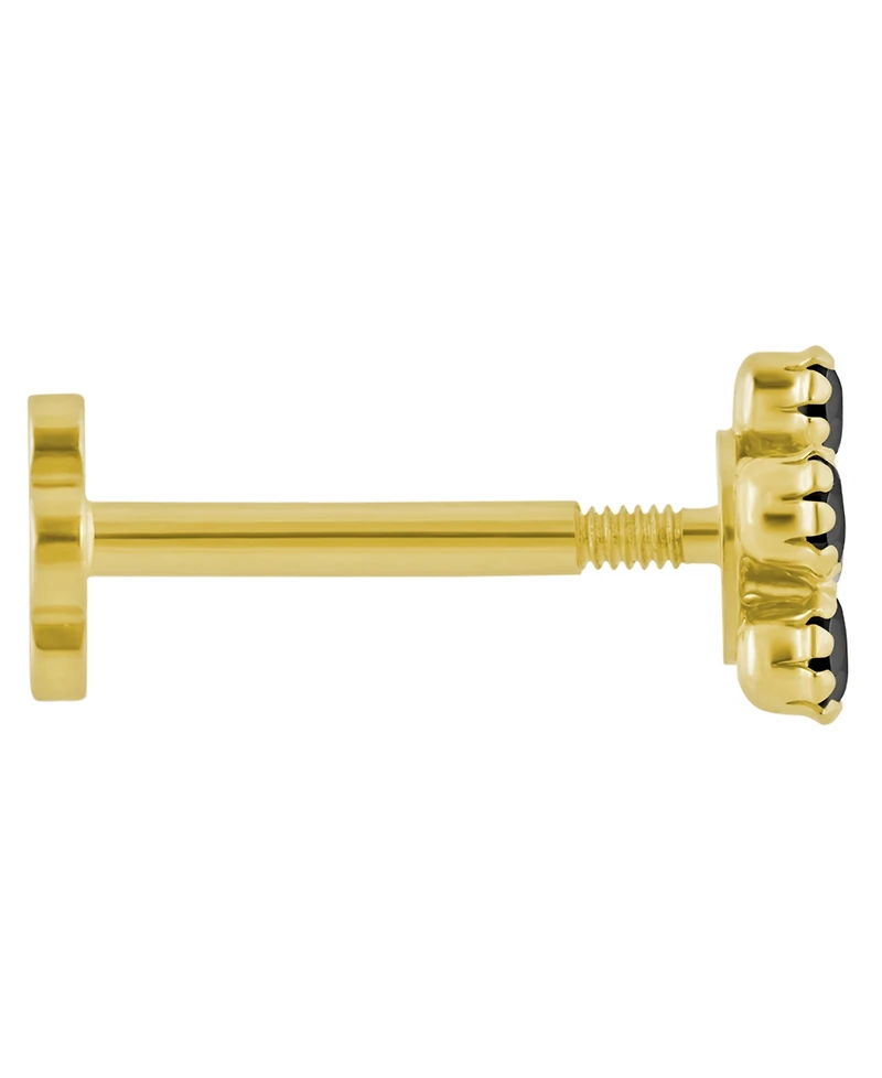 Macy's White Topaz (1/20 ct. t.w.) Accent Stud Earrings 14k Yellow Gold (Also Available Onyx)