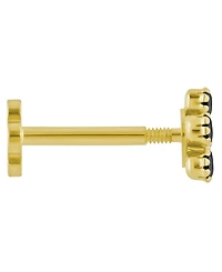 Macy's White Topaz (1/20 ct. t.w.) Accent Stud Earrings 14k Yellow Gold (Also Available Onyx)