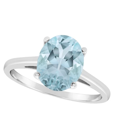Macy's Aquamarine (2-3/8 ct. t.w.) Ring 14k Yellow Gold (Also Available Black Onyx)