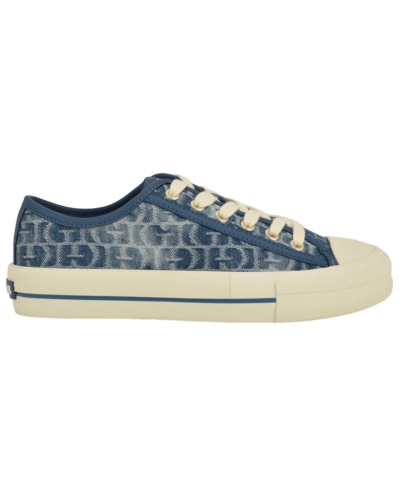 Guess Women's Carey Jacquard Logo Low-Top Lace-Up Sneakers
