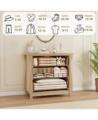 gaomon 3 Drawer Dresser, Modern Dresser for Bedroom, Chest of Drawer with Black Metal Ring Pull Handles, Wooden Storage Cabinet for Living Room