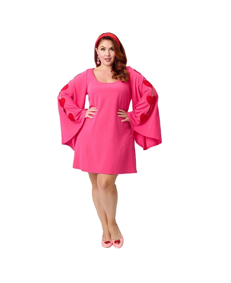 Smak Parlour Plus Size Angel Sleeve Downtown Scene Mini Fit & Flare Dress