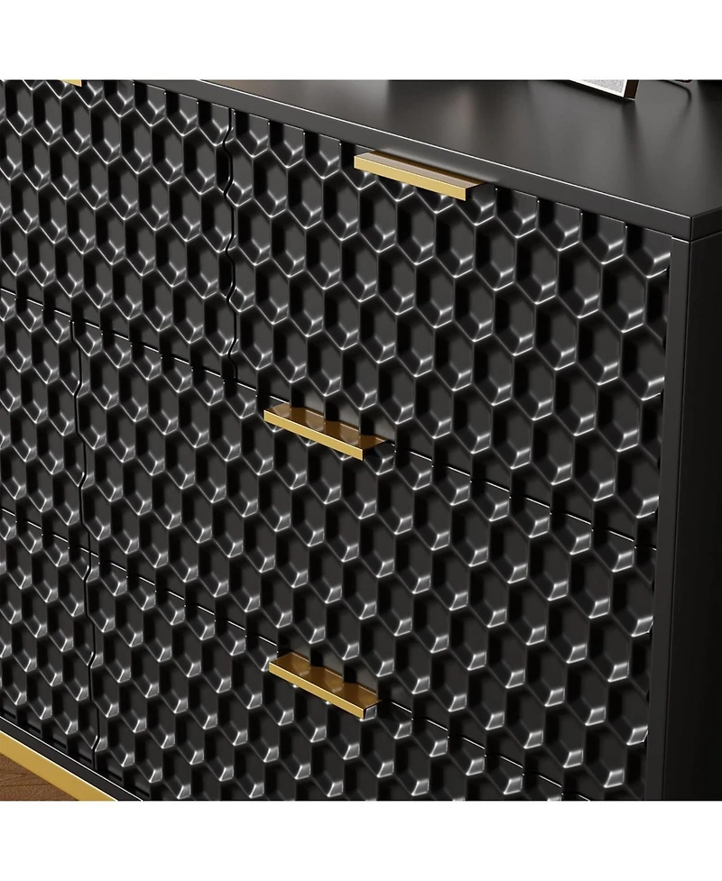 Gaomon Drawer Modern Wooden Dresser, Wide Top & Deep Storage Chest for Living Room