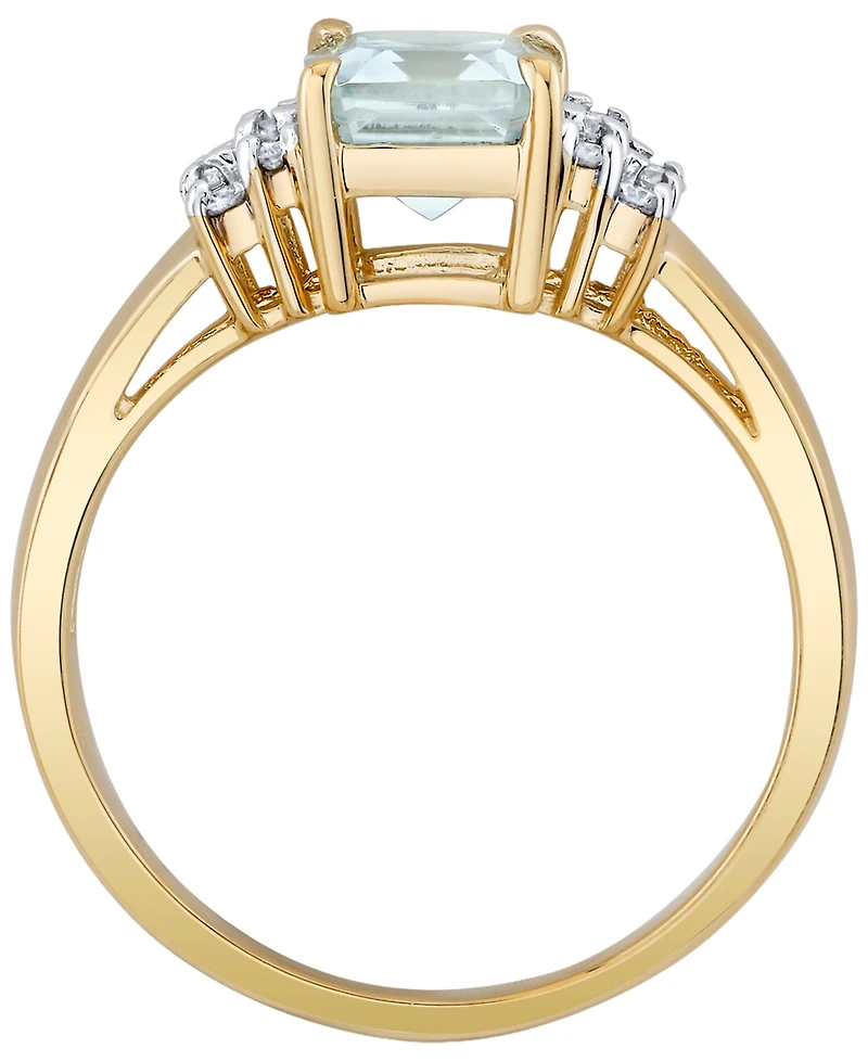 Macy's Aquamarine (1-5/8 ct. t.w.) & Diamond (1/5 ct. t.w.) Ring in 14k Yellow Gold