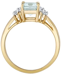 Macy's Aquamarine (1-5/8 ct. t.w.) & Diamond (1/5 ct. t.w.) Ring in 14k Yellow Gold