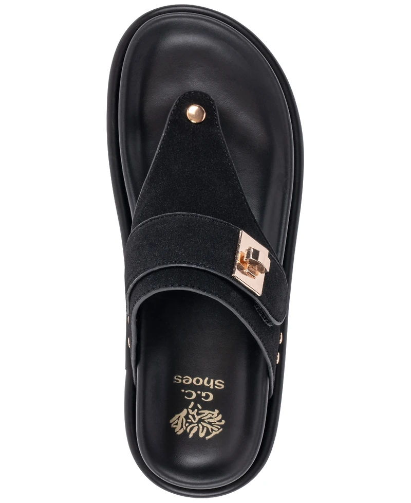 Gc Shoes Women's Cailan Hardware Footbed Flats Sandals