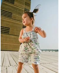 Deux par Deux Toddler Girls Jersey Romper with Tiers