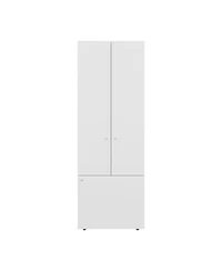 Fm Furniture Tolleson 3-Door Tall Wardrobe Cabinet with 4 Shelves – Freestanding Storage Armoire for Bedroom or Entryway, White