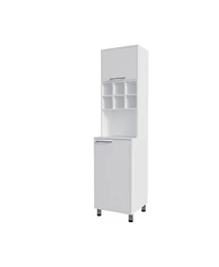 Fm Furniture Rock Kitchen Pantry with Pneumatic Door, Open Storage, and Bottom Cabinet