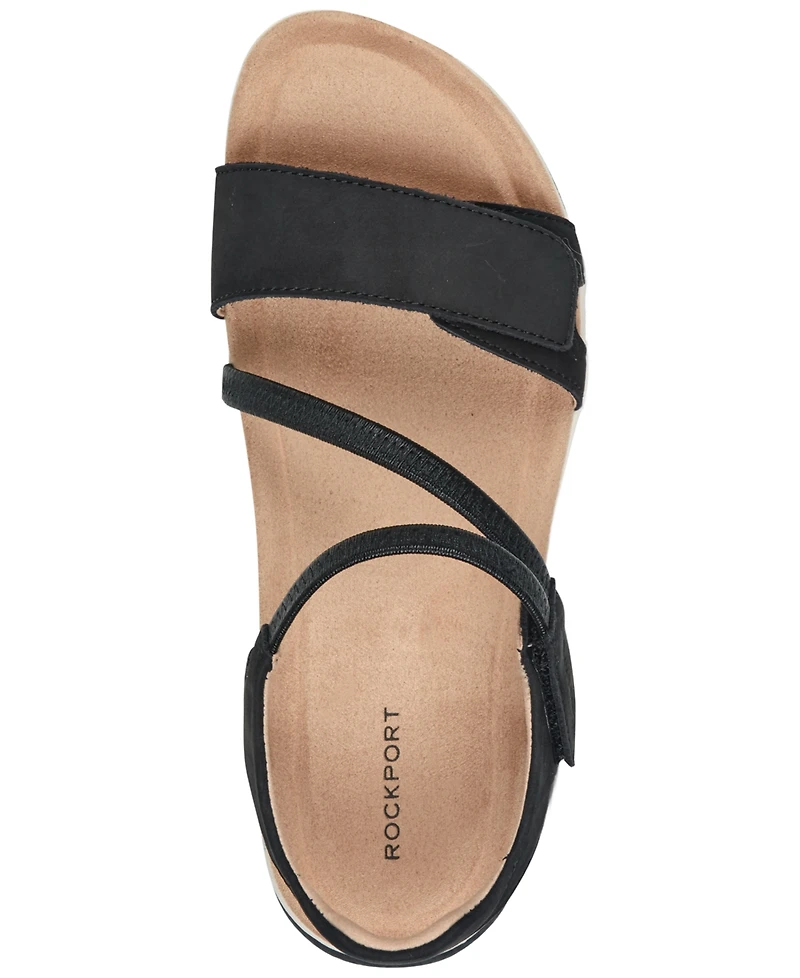Rockport Women's Shevon Strappy Flat Round Toe Sandals