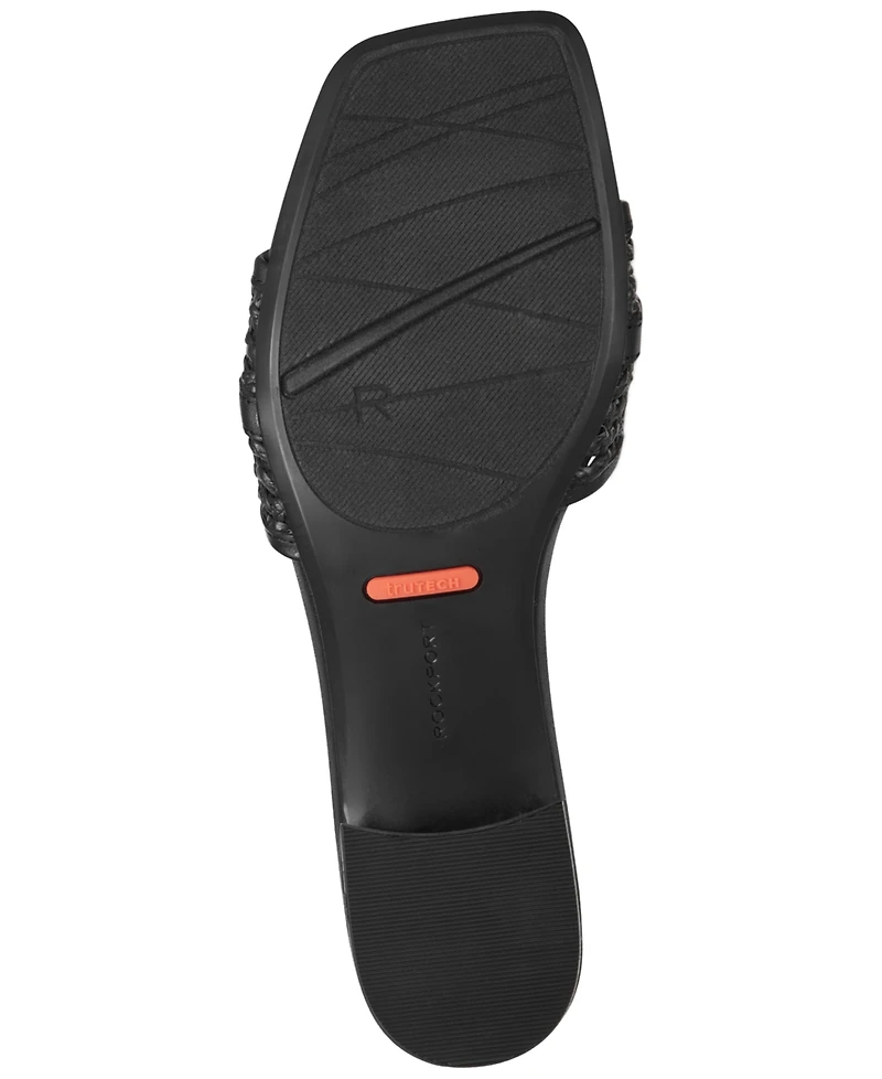 Rockport Women's Clarice Square Toe Slip-On Dress Sandals