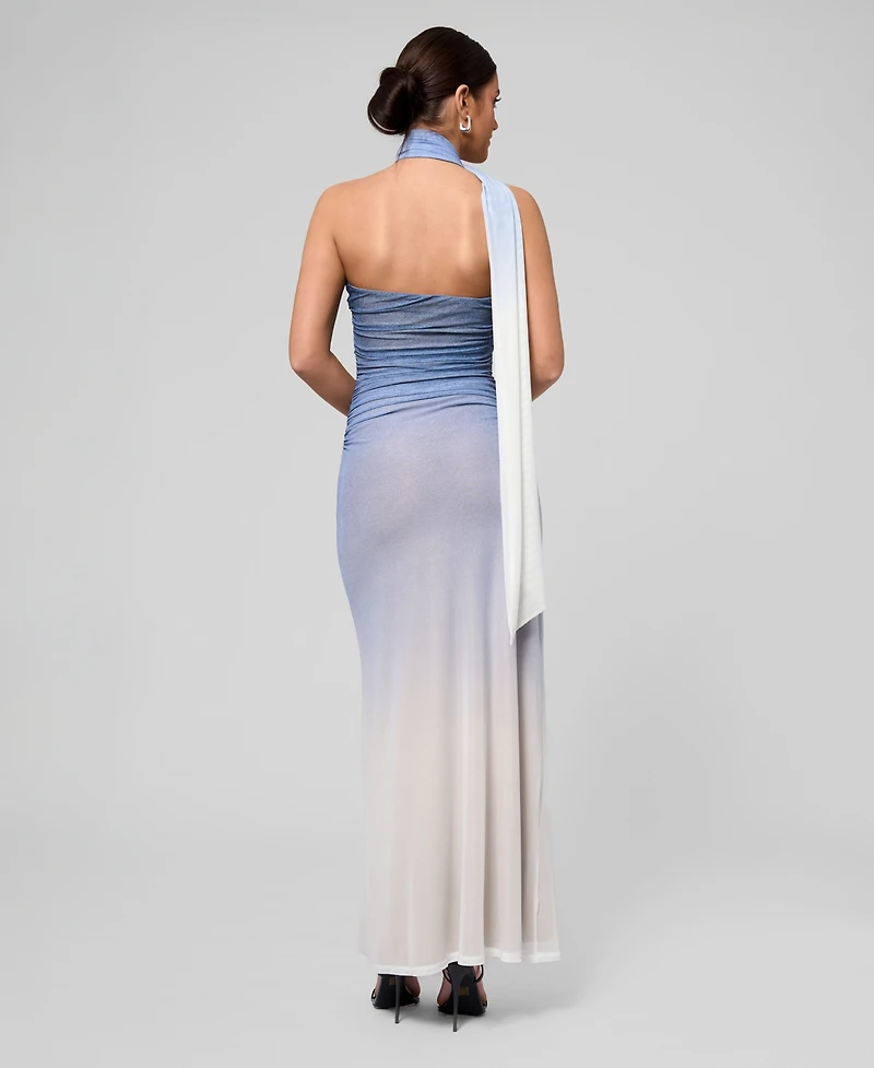 Rachel Roy Women's Selkie Mesh Halter Neck Maxi Dress