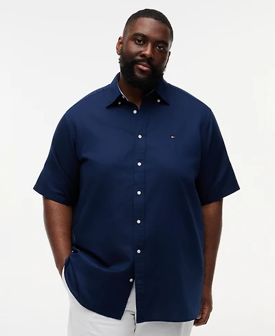 Tommy Hilfiger Men's Big & Tall Button-Front Short-Sleeve Shirt
