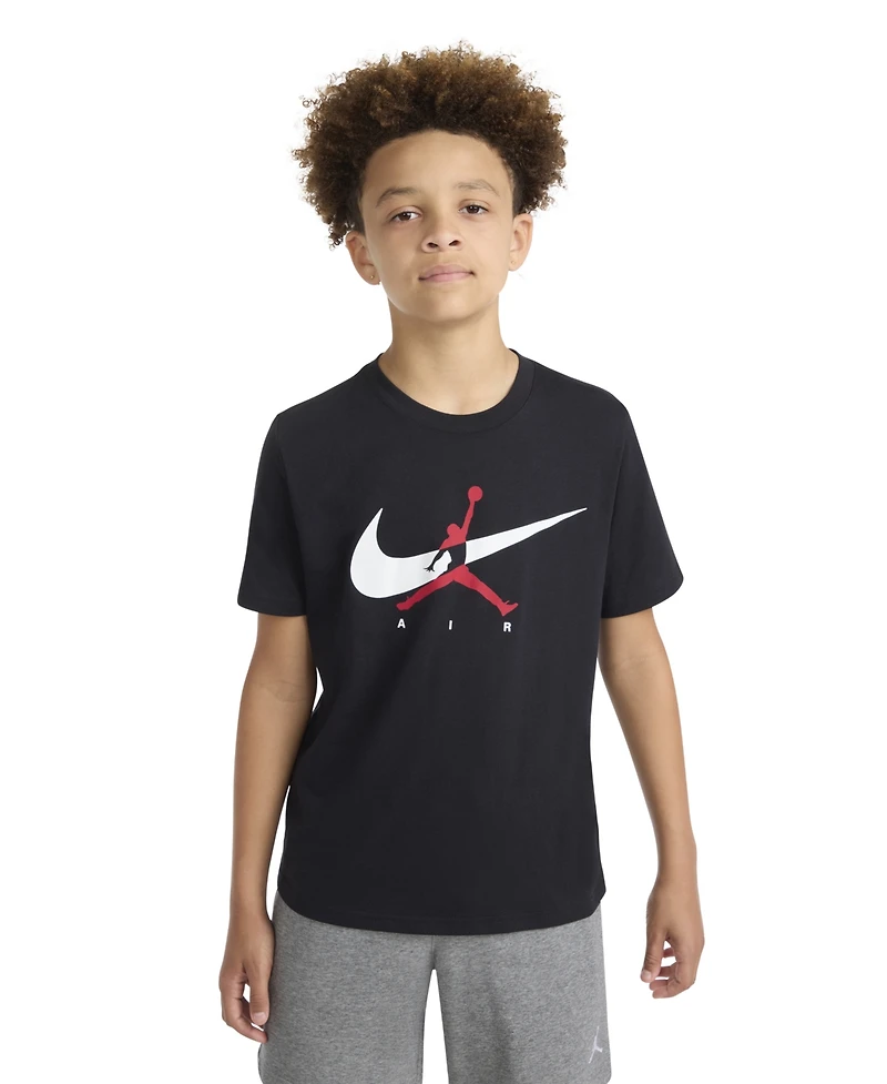 Jordan Boys' 8-20 Jumpman Swoosh Logo Crewneck T-Shirt
