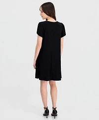Anne Klein Essentials Petite Tulip-Sleeve Swing Dress
